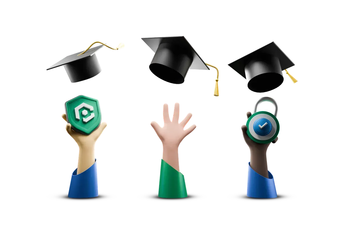 3D illustration of certification achieved