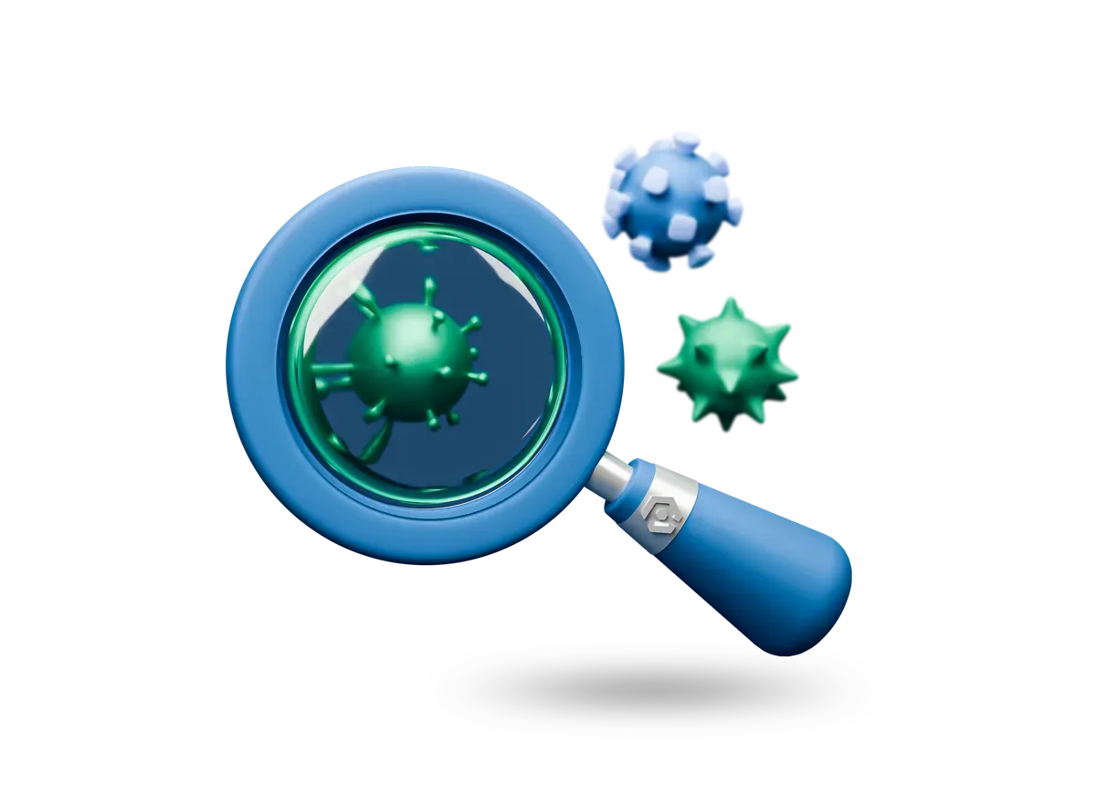3D illustration of malware protection checks