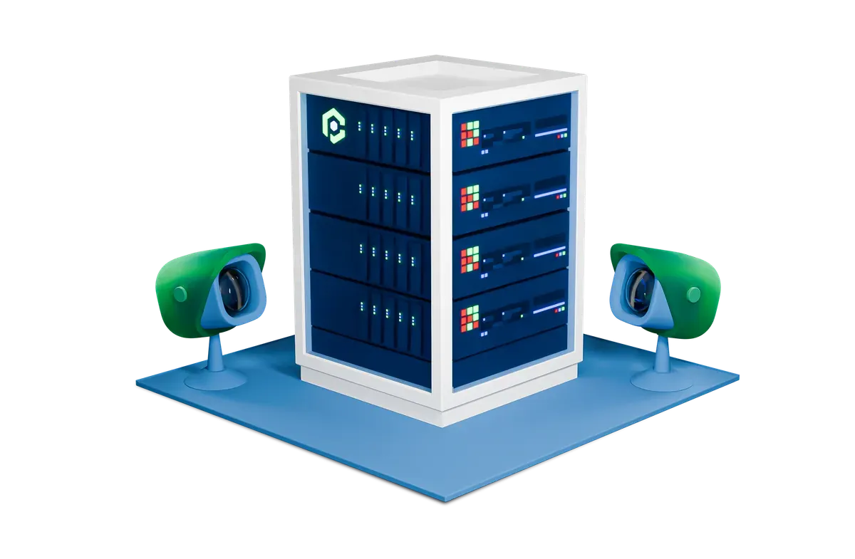 3D illustration of secure configuration and firewall checks